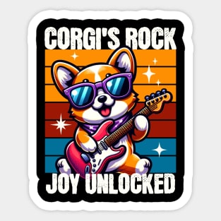 Corgi's Rock Joy Unlocked Sticker